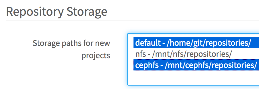 Repository storage paths · Administration · Help · GitLab