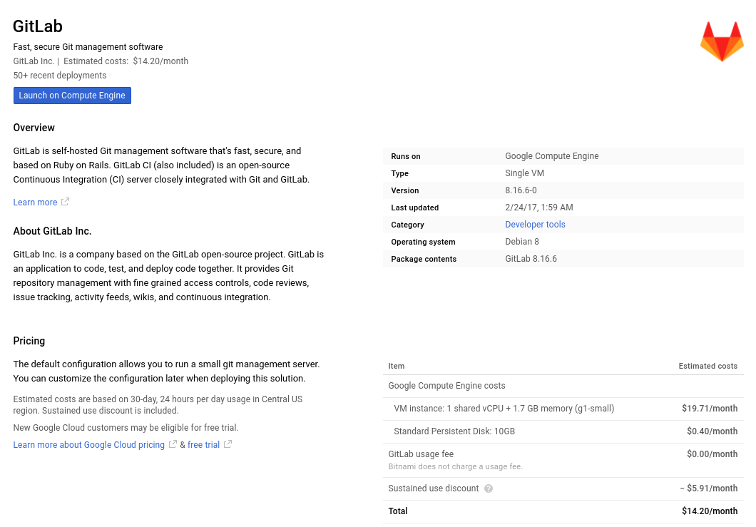 Index · Google cloud platform · Install · Help · GitLab